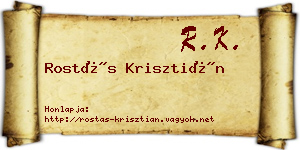 Rostás Krisztián névjegykártya